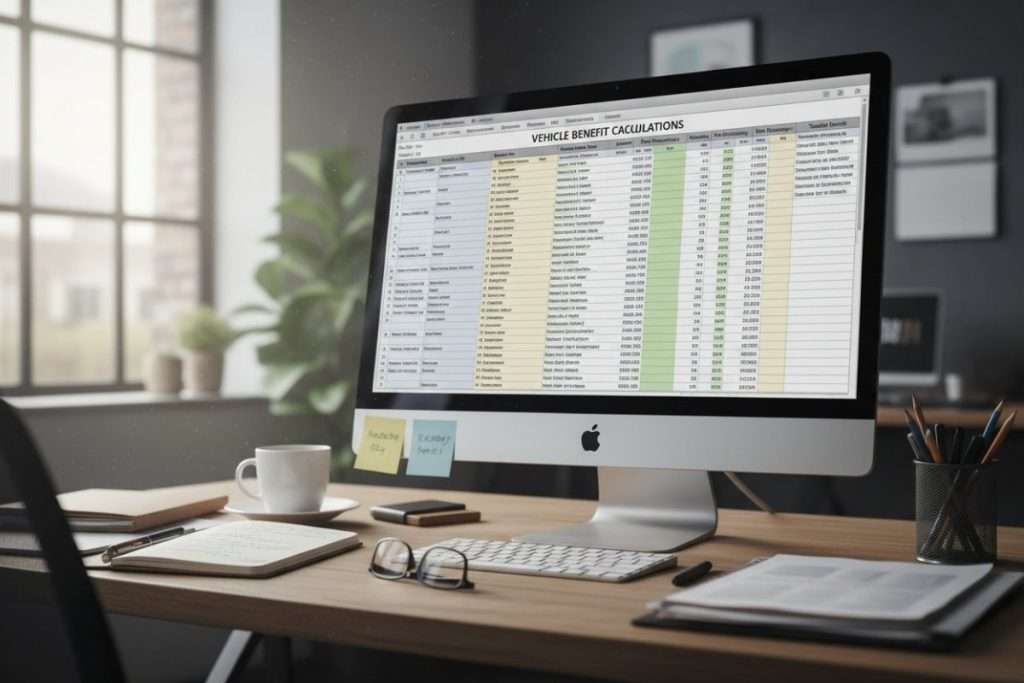 Tableau Excel : calcul de l’avantage en nature véhicule